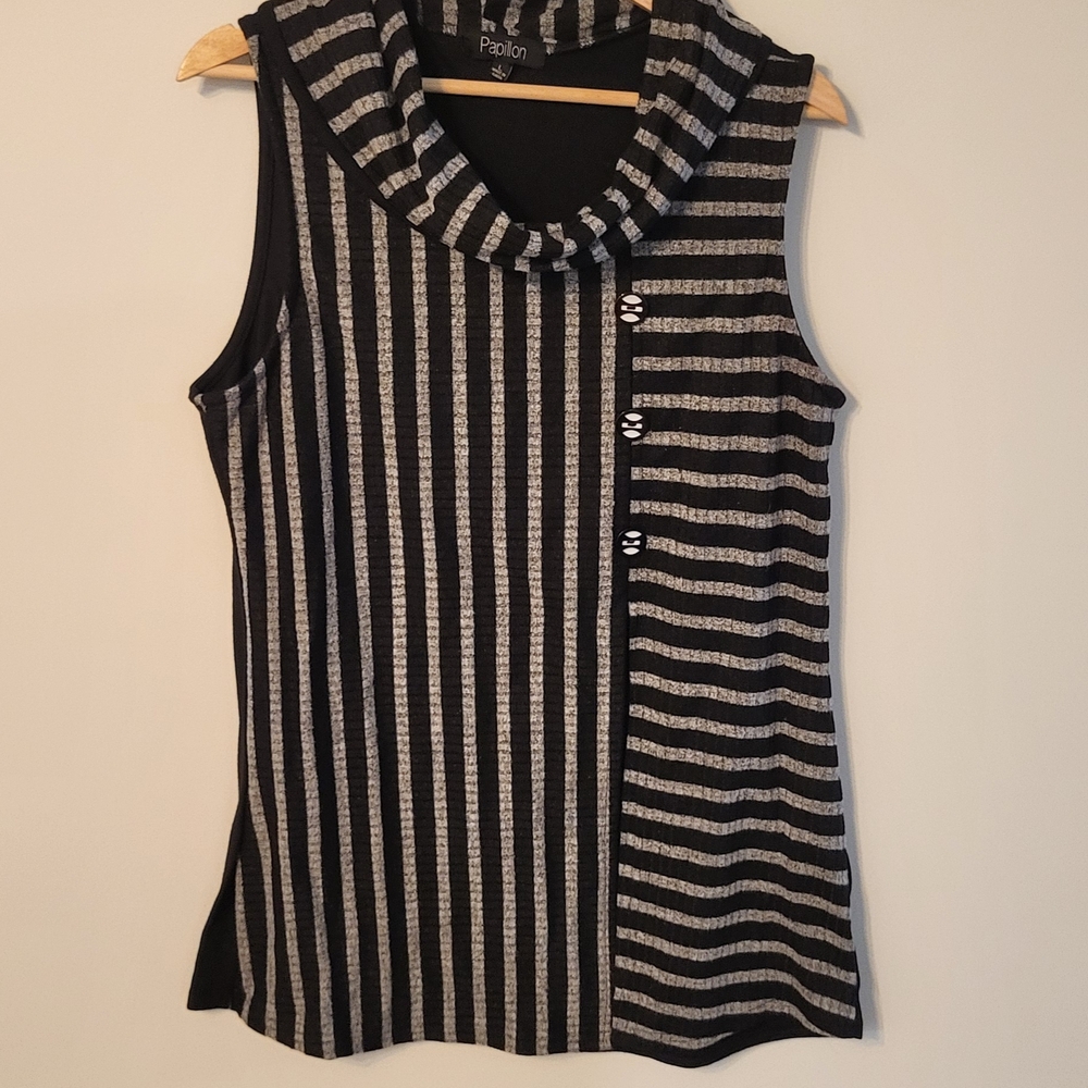 Papillon Striped Knit Sweater Sleeveless